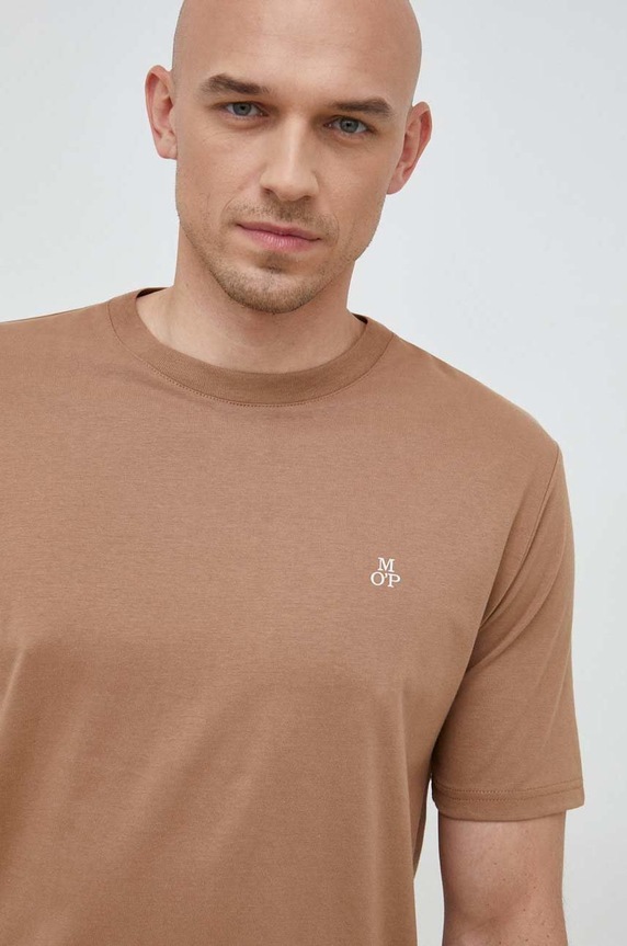 Marc O'Polo t-shirt bawełniany bawełna brązowy 320201251054