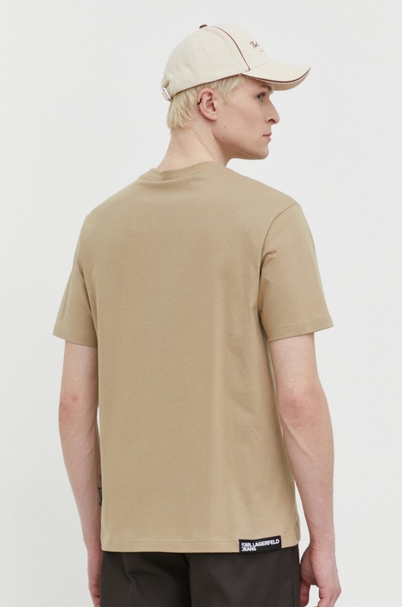 Karl Lagerfeld Jeans t-shirt bawełniany 231D1706 beżowy AA00