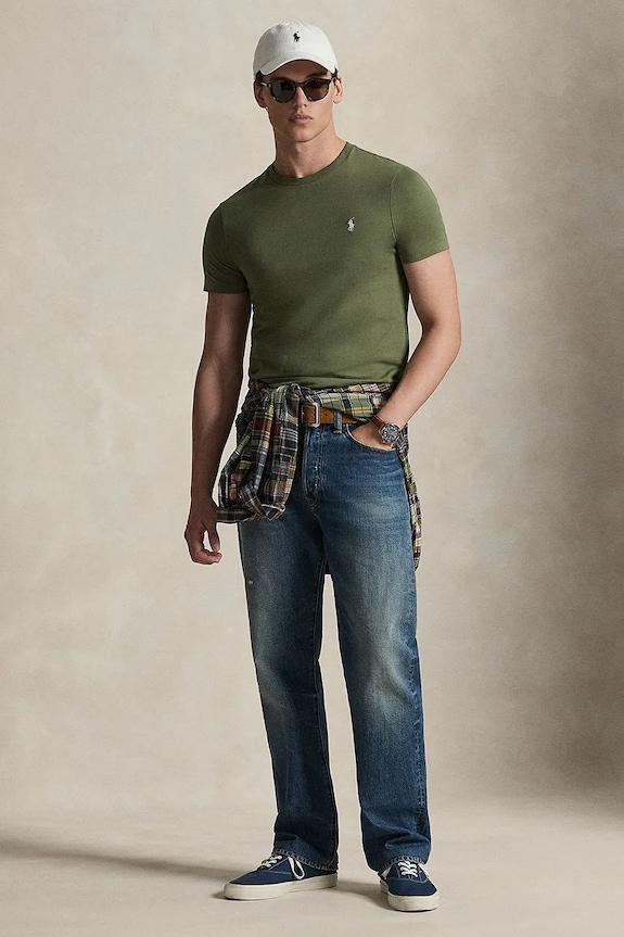 Ρούχα Polo Ralph Lauren basic t-shirt ανδρικό βαμβακερό 710671438 λευκό