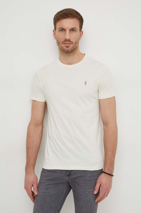 Polo Ralph Lauren Basic majica kratkih rukava muška pamučna bež 710671438