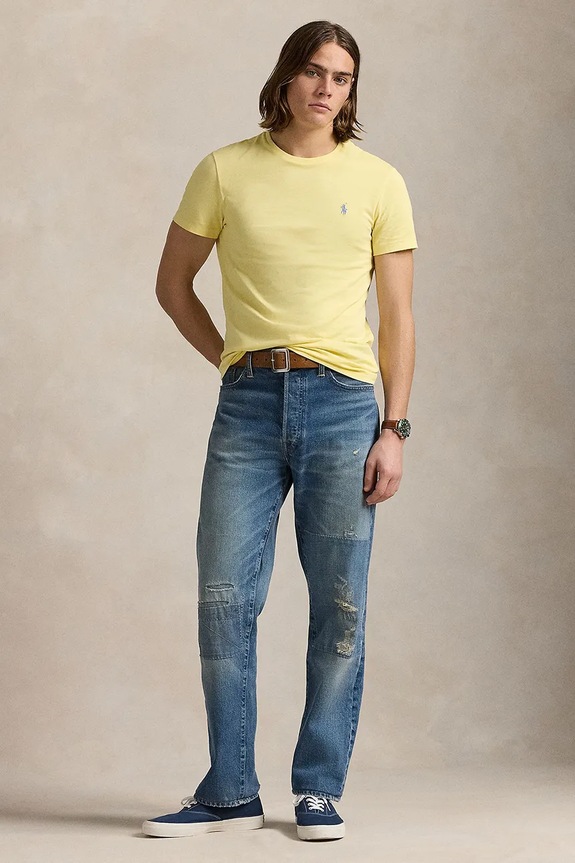Ρούχα Polo Ralph Lauren Basic t-shirt ανδρικό βαμβακερό 710671438 κίτρινο