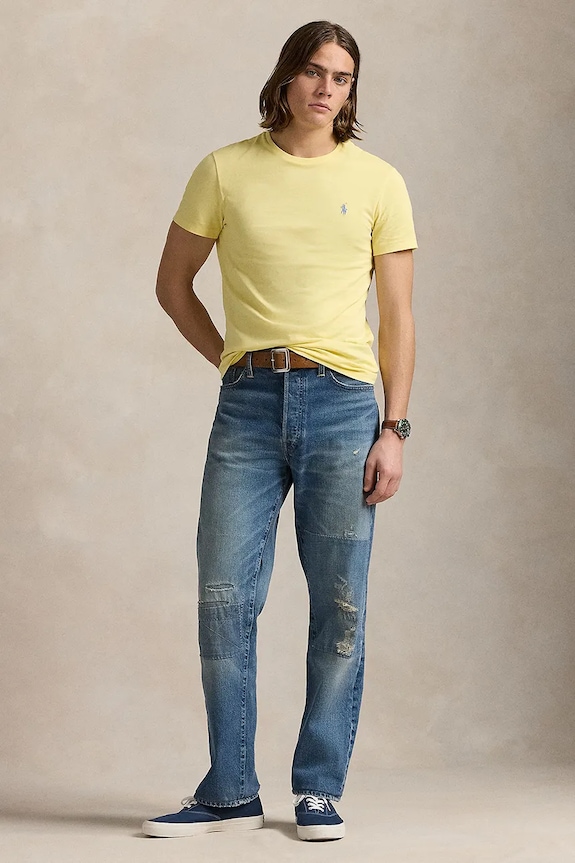 Ρούχα Polo Ralph Lauren Basic t-shirt ανδρικό βαμβακερό 710671438 κίτρινο