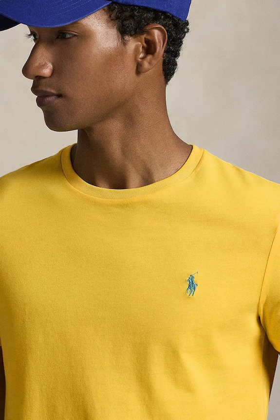 Polo Ralph Lauren t-shirt βασικό ανδρικό βαμβακερό κίτρινο 710671438