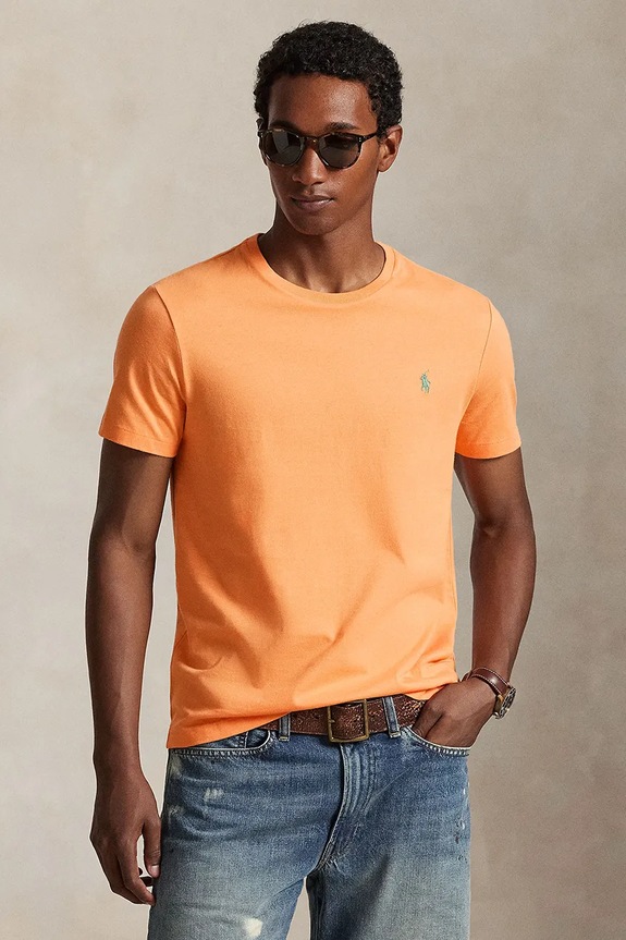 Polo Ralph Lauren Βασικό T-shirt Ανδρικό Βαμβακερό slim πορτοκαλί 710671438
