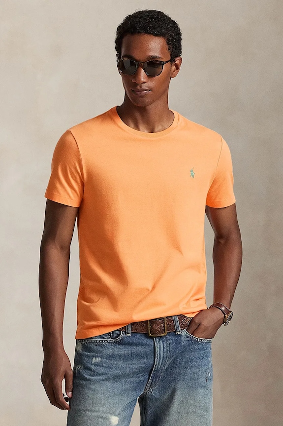 Polo Ralph Lauren Βασικό T-shirt Ανδρικό Βαμβακερό slim πορτοκαλί 710671438