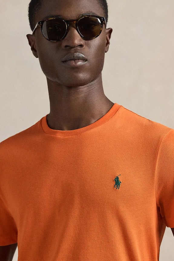 Polo Ralph Lauren μπλουζάκι basic ανδρικό βαμβακερό πορτοκαλί 710671438