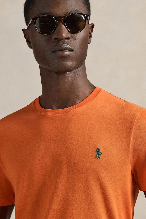 Polo Ralph Lauren μπλουζάκι basic ανδρικό βαμβακερό πορτοκαλί 710671438