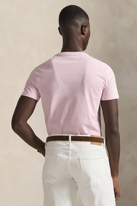 Polo Ralph Lauren t-shirt basic ανδρικό βαμβακερό 710671438 ροζ SS26