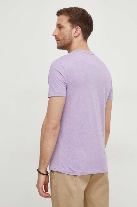 Odzież Polo Ralph Lauren T-shirt basic męski bawełniany 710671438 fioletowy