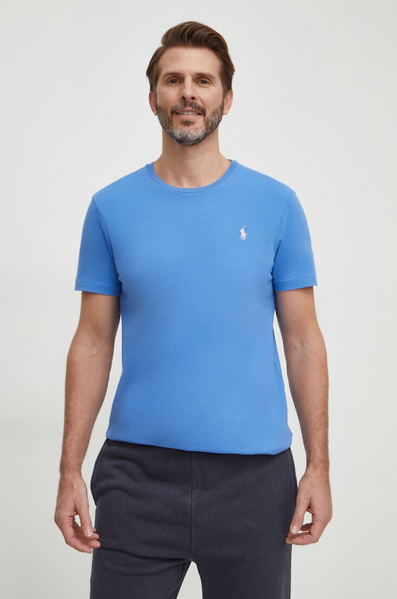 Polo Ralph Lauren T-shirt basic męski bawełniany bawełna niebieski 710671438