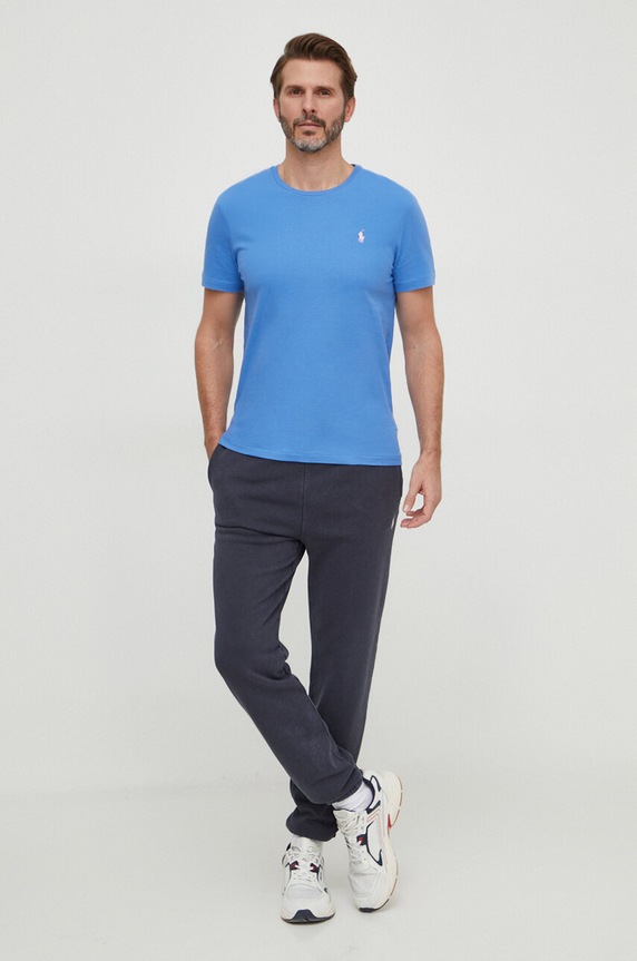 Polo Ralph Lauren T-shirt basic męski bawełniany 710671438 niebieski SS26