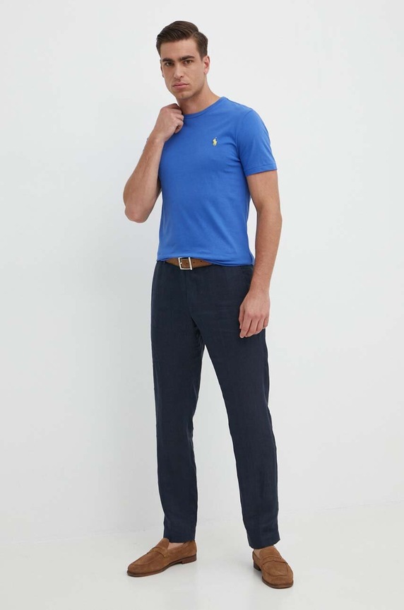 Polo Ralph Lauren basic tričko pánské bavlněné 710671438 modrá SS26