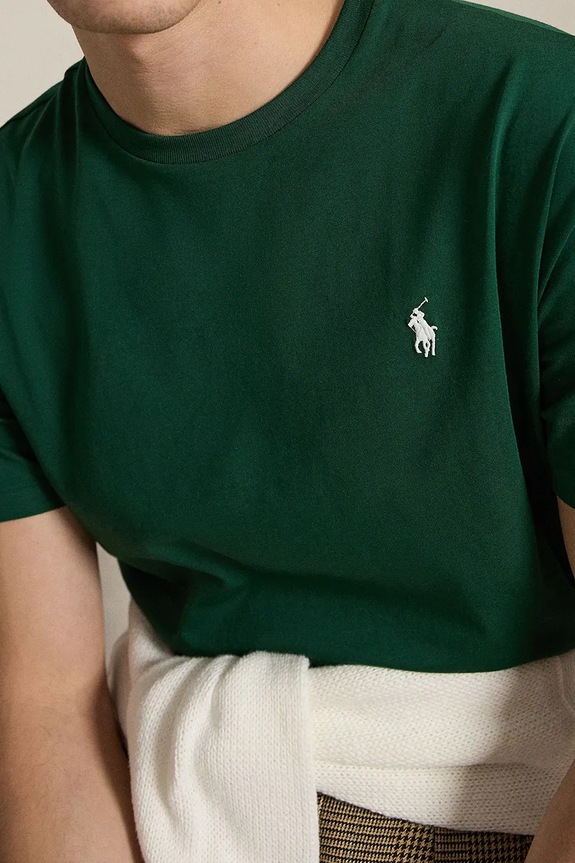 Polo Ralph Lauren T-shirt basic męski bawełniany zielony 710671438