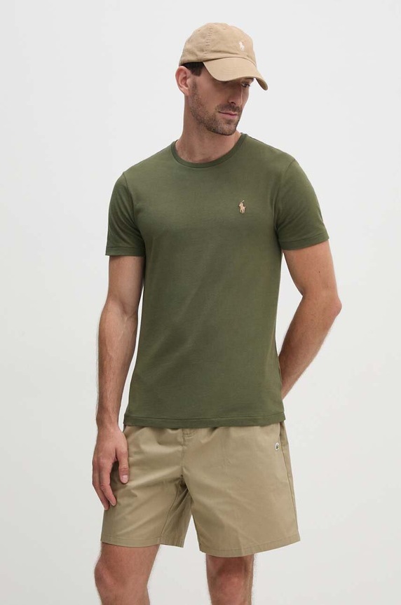 Polo Ralph Lauren basic t-shirt Ανδρικό βαμβακερό πράσινο 710671438