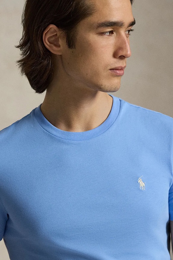 Polo Ralph Lauren T-shirt basic ανδρικό βαμβακερό μπλε 710671438