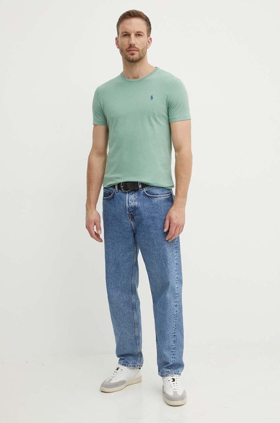 Polo Ralph Lauren T-shirt basic męski bawełniany 710671438 zielony SS26