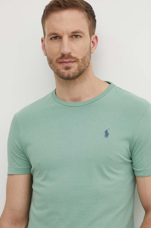 Polo Ralph Lauren T-shirt basic męski bawełniany zielony 710671438
