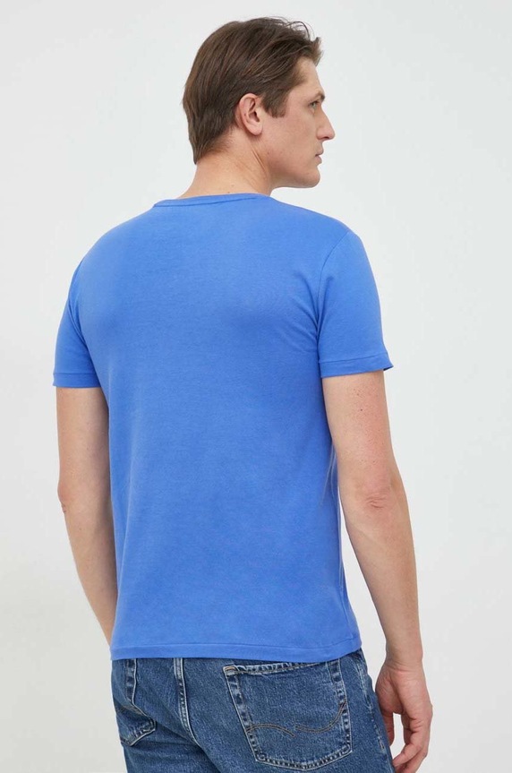 Oblečení Polo Ralph Lauren basic tričko pánské bavlněné 710671438 modrá