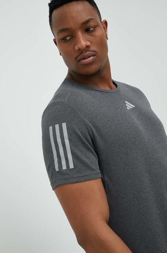 adidas Performance t-shirt do biegania Own the Run szary HR6617