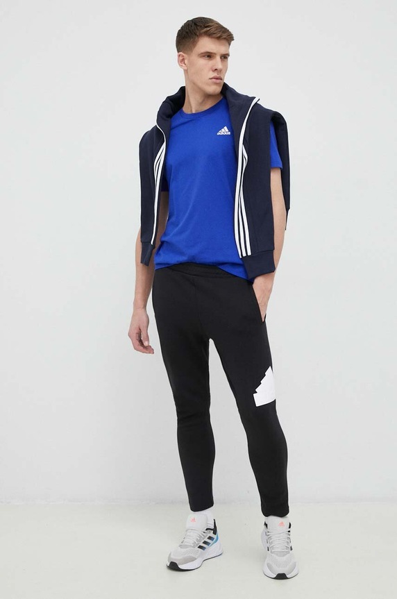 adidas t-shirt bawełniany IC9284 niebieski SS23