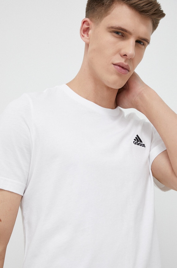 Бавовняна футболка adidas бавовна білий IC9286