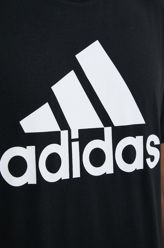 adidas t-shirt bawełniany Essentials czarny IC9347