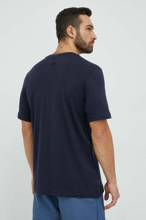 Oblečení Bavlněné tričko adidas IC9348 námořnická modř