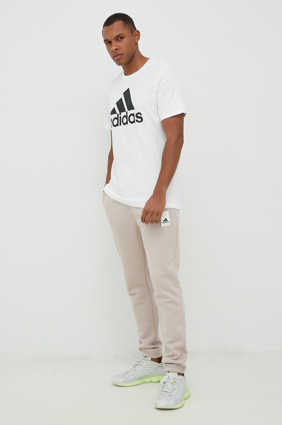 adidas t-shirt bawełniany Essentials IC9349 biały SS23