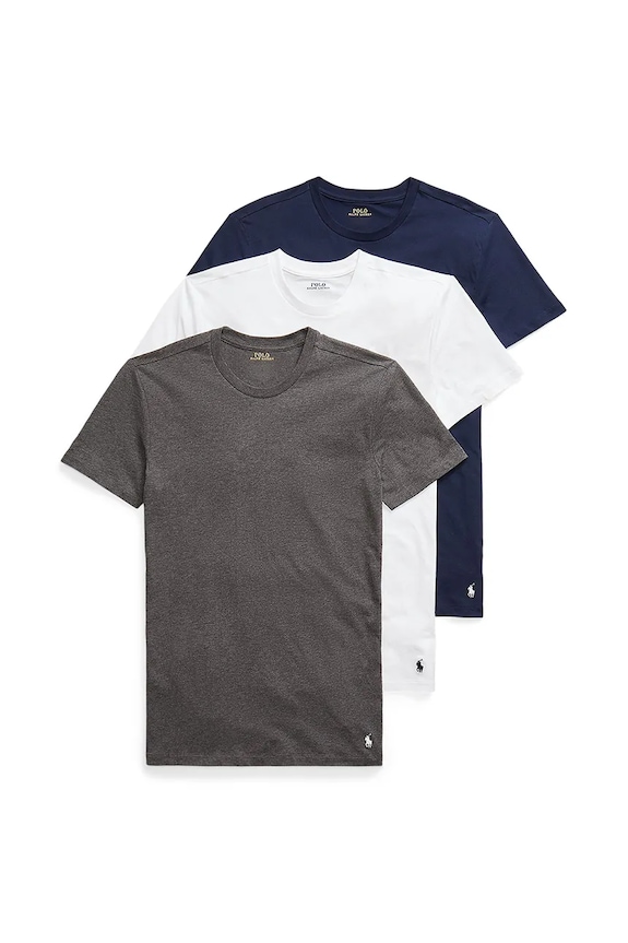 Polo Ralph Lauren t-shirt basic Ανδρικός βαμβακερός 3-pack σκούρο μπλε 714830304