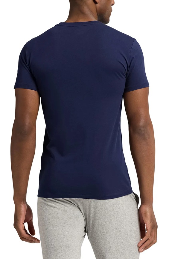Ρούχα Polo Ralph Lauren t-shirt basic Ανδρικός βαμβακερός 3-pack 714830304 σκούρο μπλε