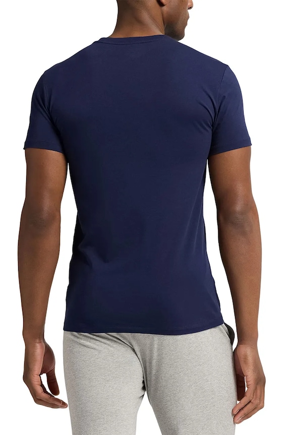 Ρούχα Polo Ralph Lauren t-shirt basic Ανδρικός βαμβακερός 3-pack 714830304 σκούρο μπλε