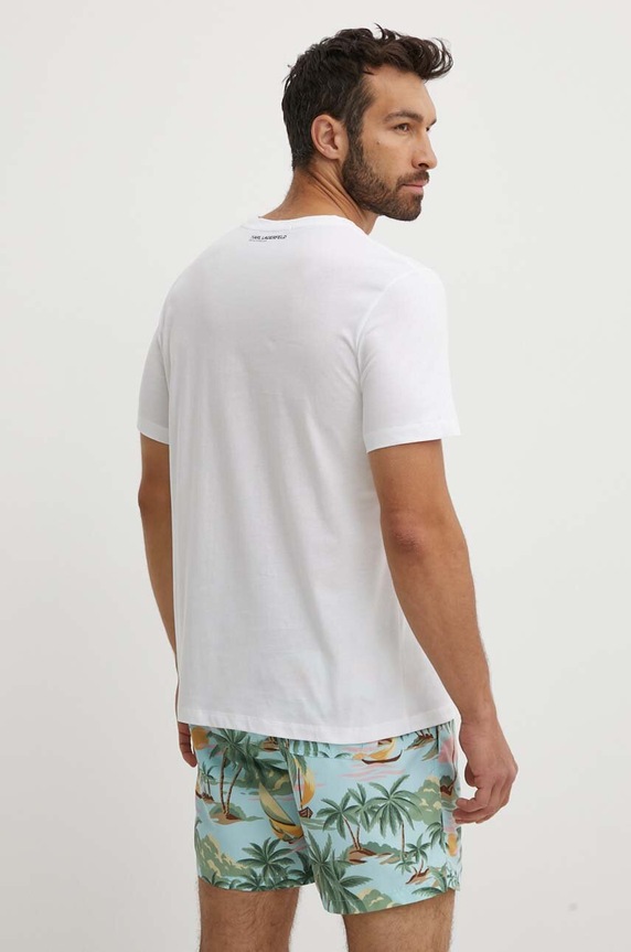 Odzież Karl Lagerfeld t-shirt bawełniany 230M2211 biały