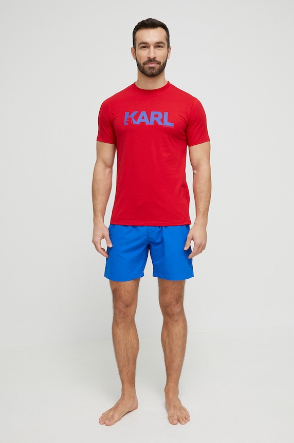 Karl Lagerfeld t-shirt bawełniany 230M2211 czerwony AA00