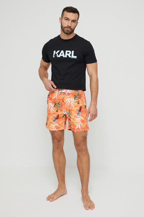 Karl Lagerfeld t-shirt bawełniany 230M2211 czarny AA00