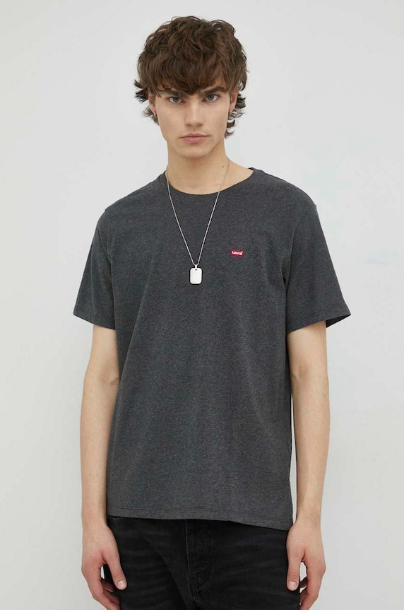 Levi's tricou din bumbac uni gri 56605.0149