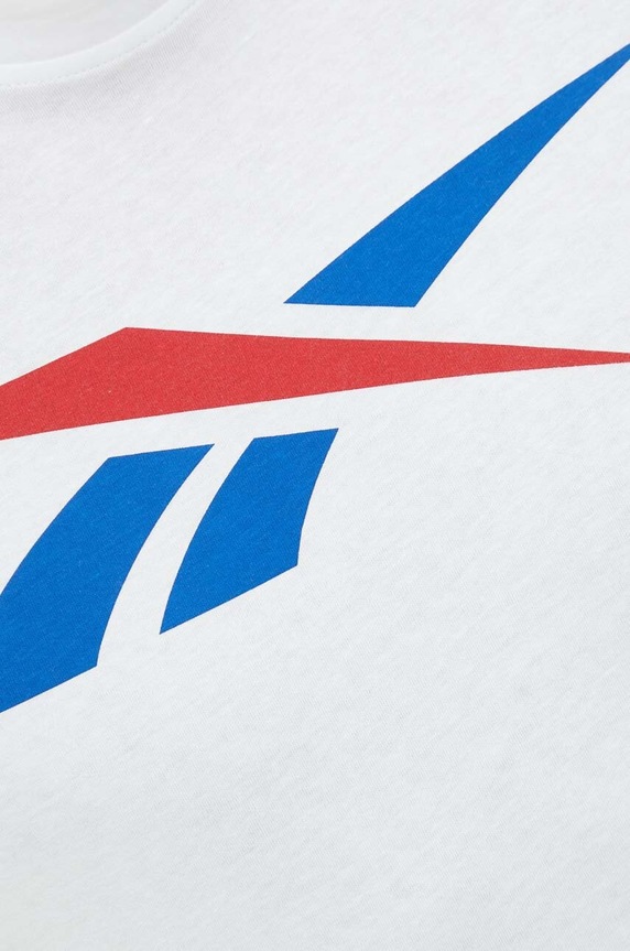 Βαμβακερό μπλουζάκι Reebok HS4899.100065058 λευκό