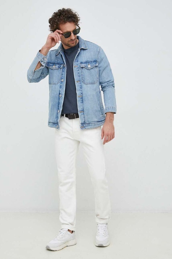 Pepe Jeans pamut póló Jacko PM508664.594 sötétkék SS23