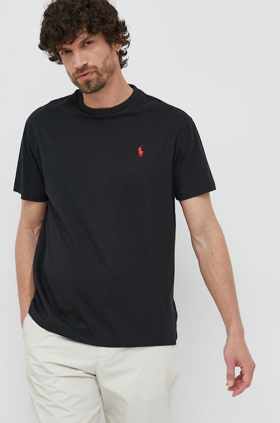 Polo Ralph Lauren pamut póló pamut fekete 710707087