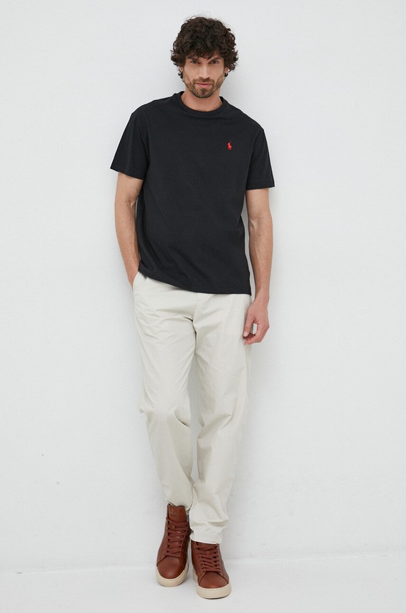 Polo Ralph Lauren pamut póló 710707087 fekete SS26