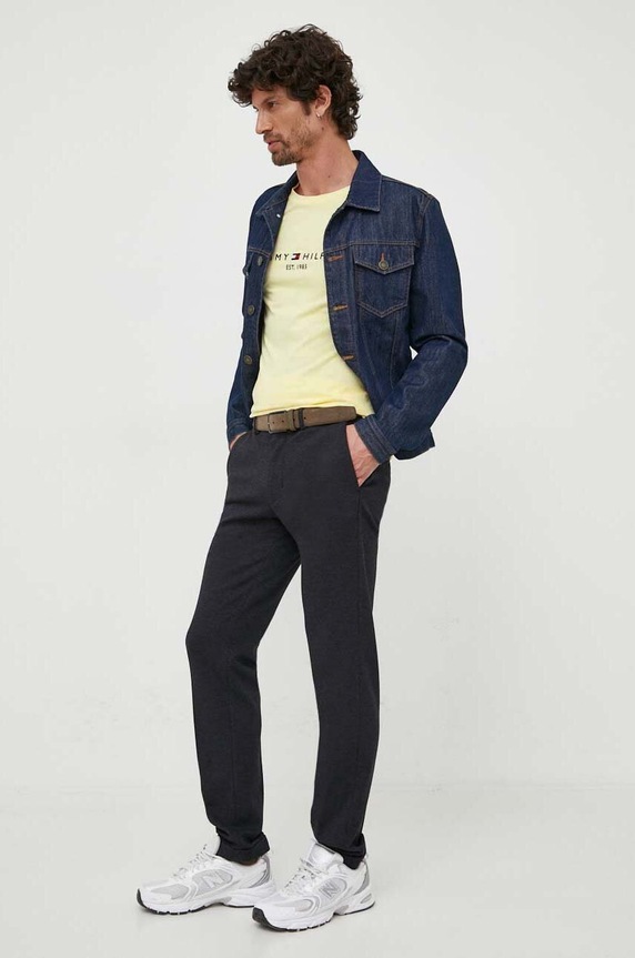 Tommy Hilfiger t-shirt bawełniany MW0MW11797.PPYX żółty SS23