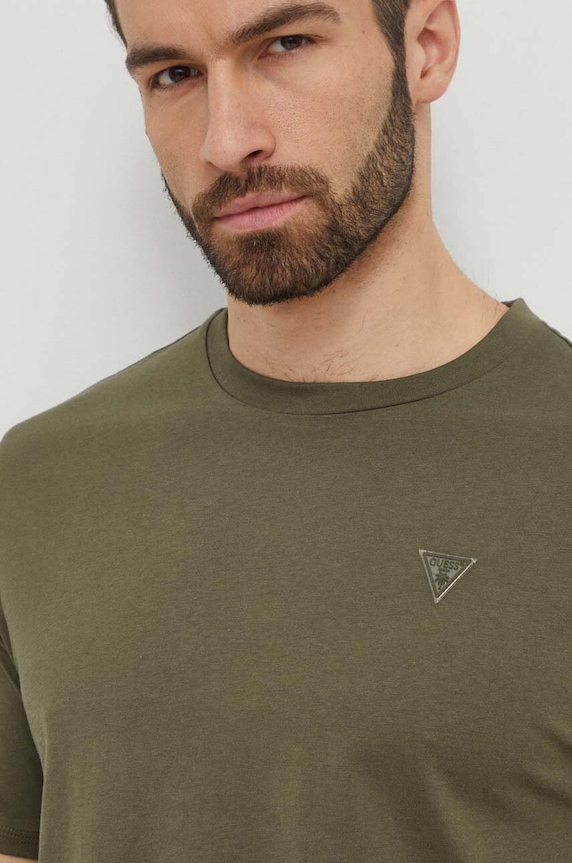 Guess t-shirt bawełniany F3GI00.K8HM0 zielony SS25