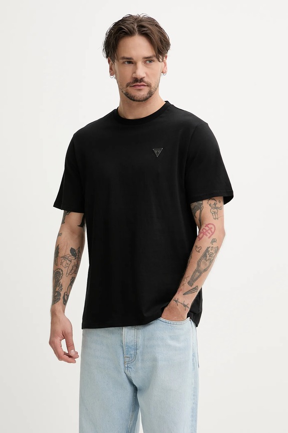 Хлопковая футболка Guess чёрный F3GI00.K8HM0