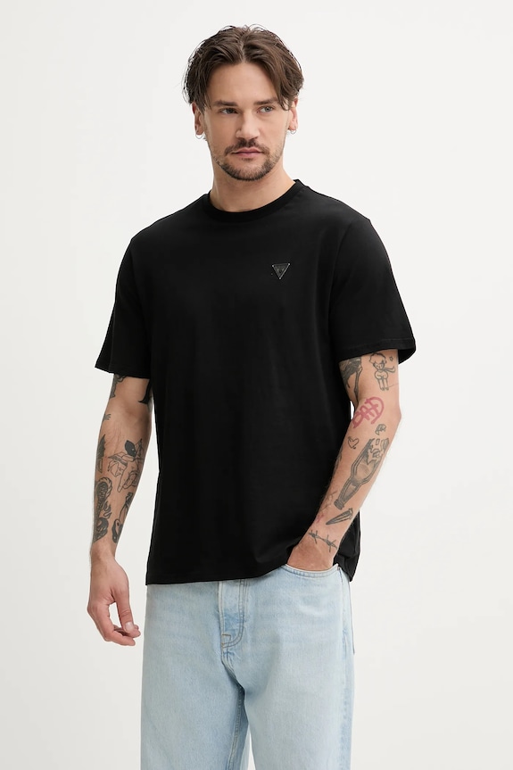 Хлопковая футболка Guess чёрный F3GI00.K8HM0