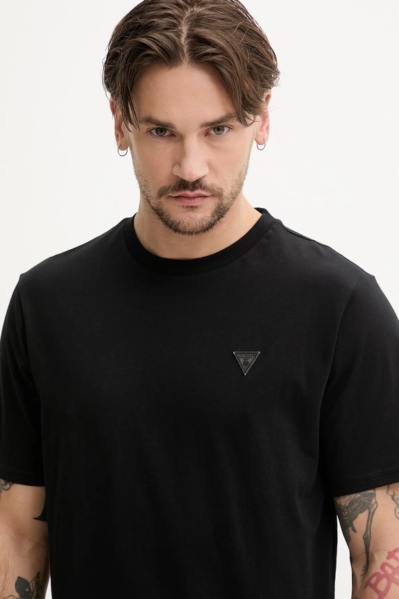 Хлопковая футболка Guess F3GI00.K8HM0 чёрный SS25