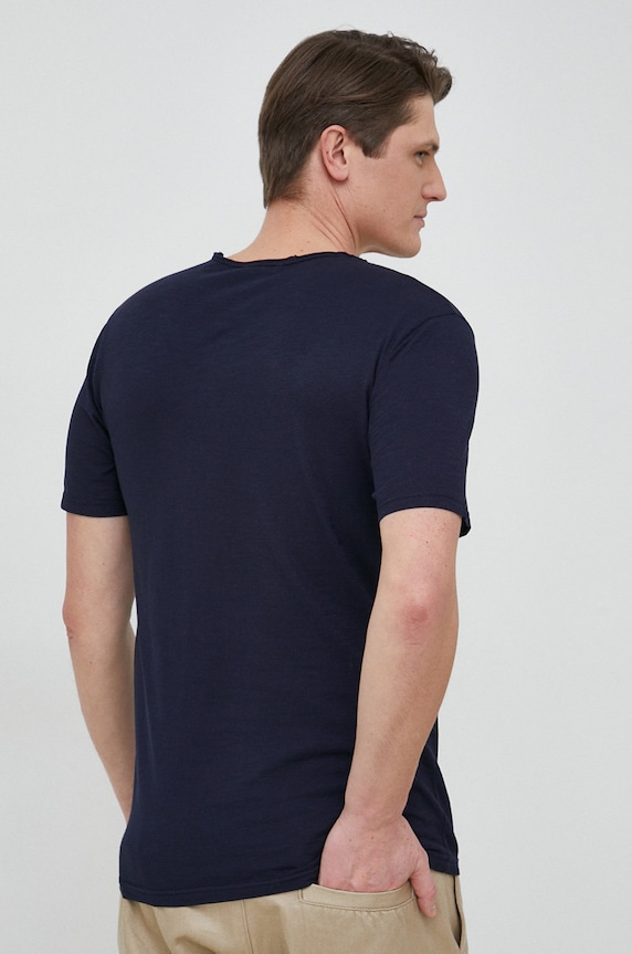 Дрехи Памучна тениска United Colors of Benetton 3JE1J19A5.016 тъмносин