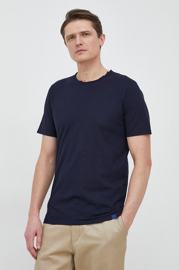 Памучна тениска United Colors of Benetton тъмносин 3JE1J19A5.016