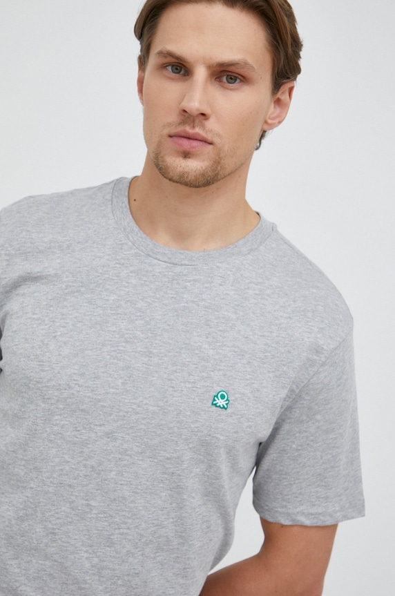 Βαμβακερό μπλουζάκι United Colors of Benetton γκρί 3MI5J1AF7.501.