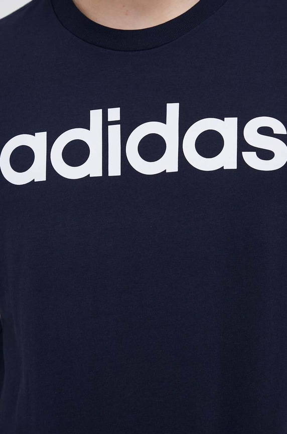 adidas t-shirt bawełniany IC9275 granatowy