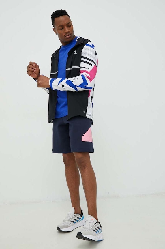 adidas t-shirt bawełniany Essentials IC9338 niebieski SS23