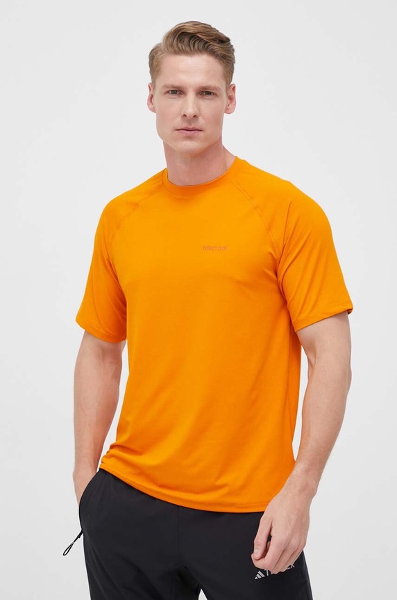Marmot t-shirt sportowy Windridge z elastanem pomarańczowy M14154